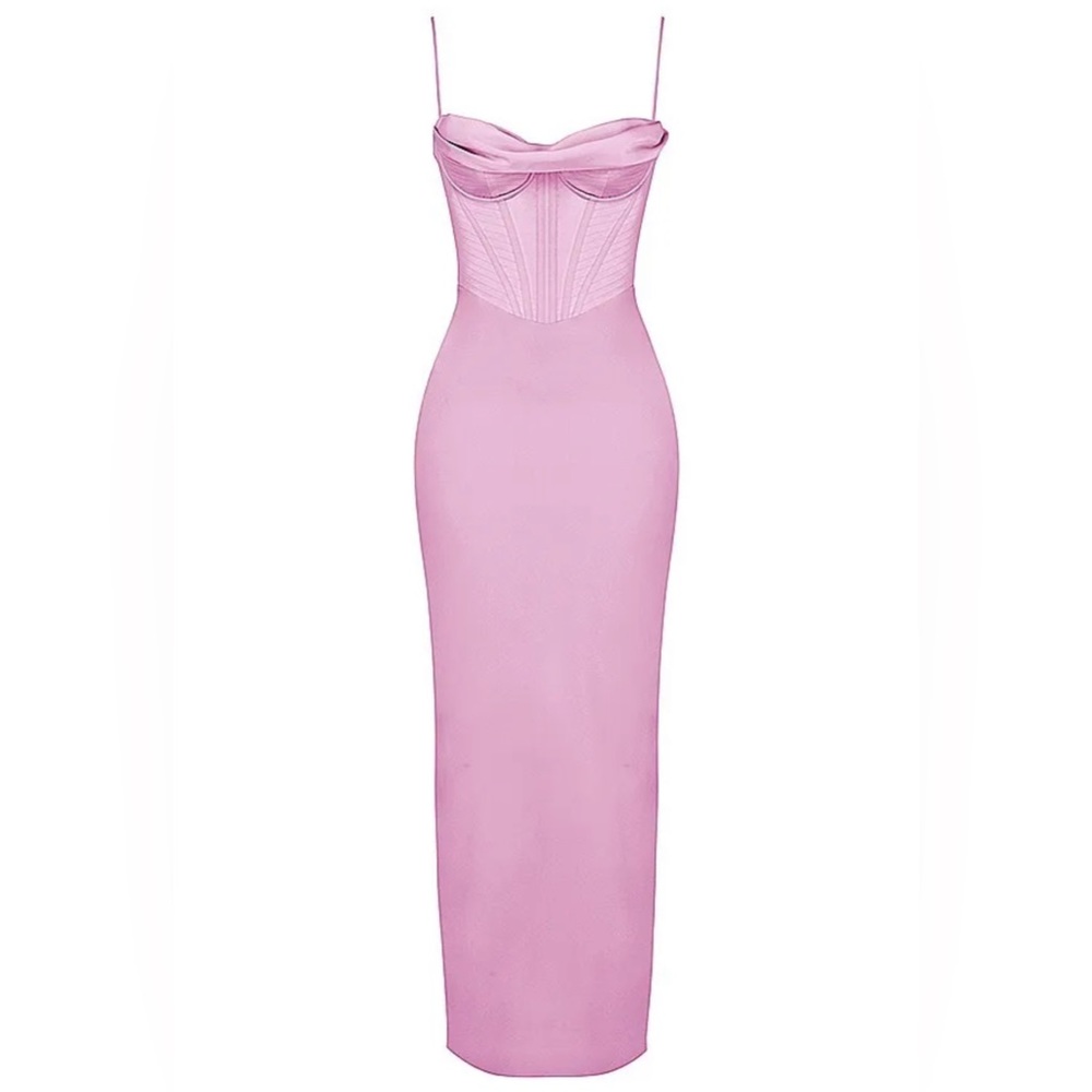 Charmaine Pink Corset Maxi Dress